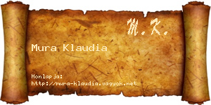 Mura Klaudia névjegykártya